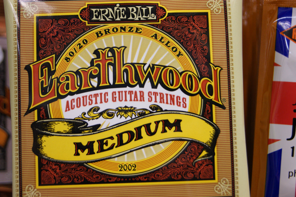 Ernie Ball 2002 Earthwood medium acoustic guitar strings 13-56