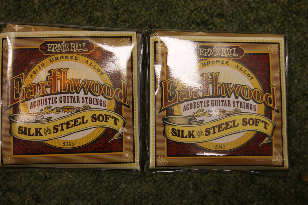 Ernie Ball 2045 Earthwood silk and steel soft acoustic guitar strings (2 PACKS)