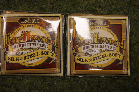 Ernie Ball 2045 Earthwood silk and steel soft acoustic guitar strings (2 PACKS)