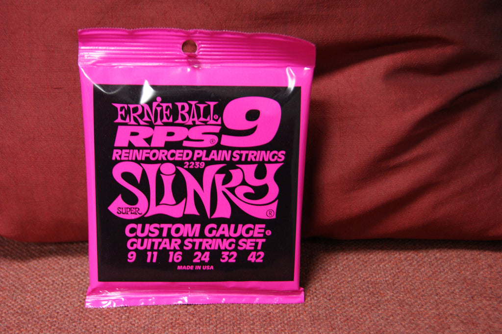 Ernie Ball 2239 Super Slinky 9-42 reinforced plain nickel custom gauge strings