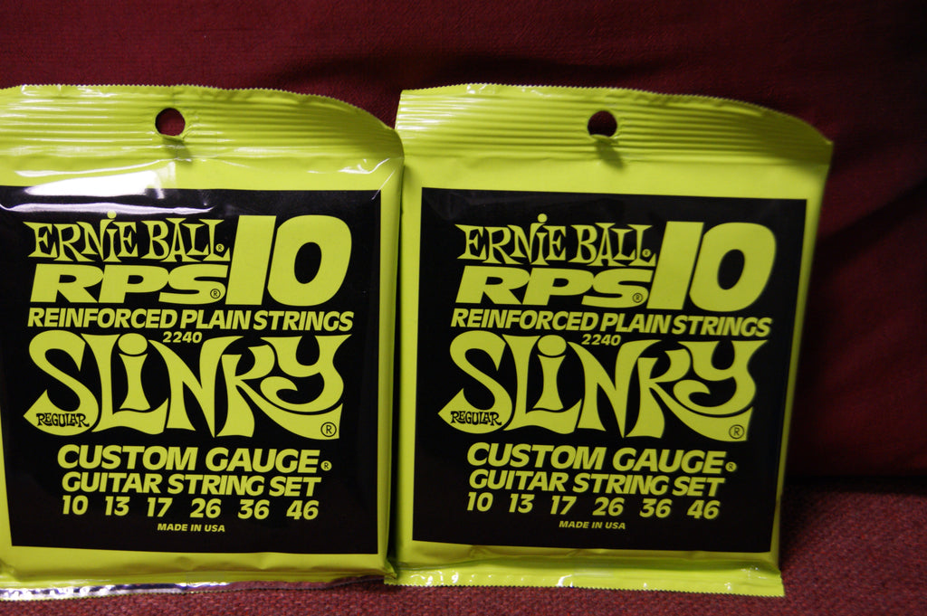 Ernie Ball 2240 Regular Slinky 10-46 reinforced plain nickel custom gauge strings (2 PACKS)