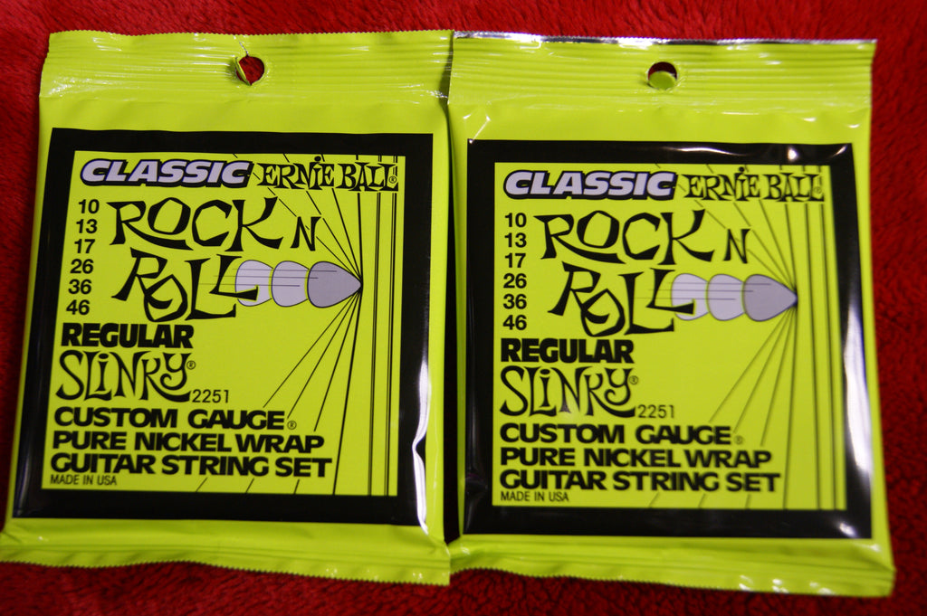 Ernie Ball 2251 classic rock'n'roll regular slinky pure nickel wrap electric guitar strings 10-46 (2 PACKS)