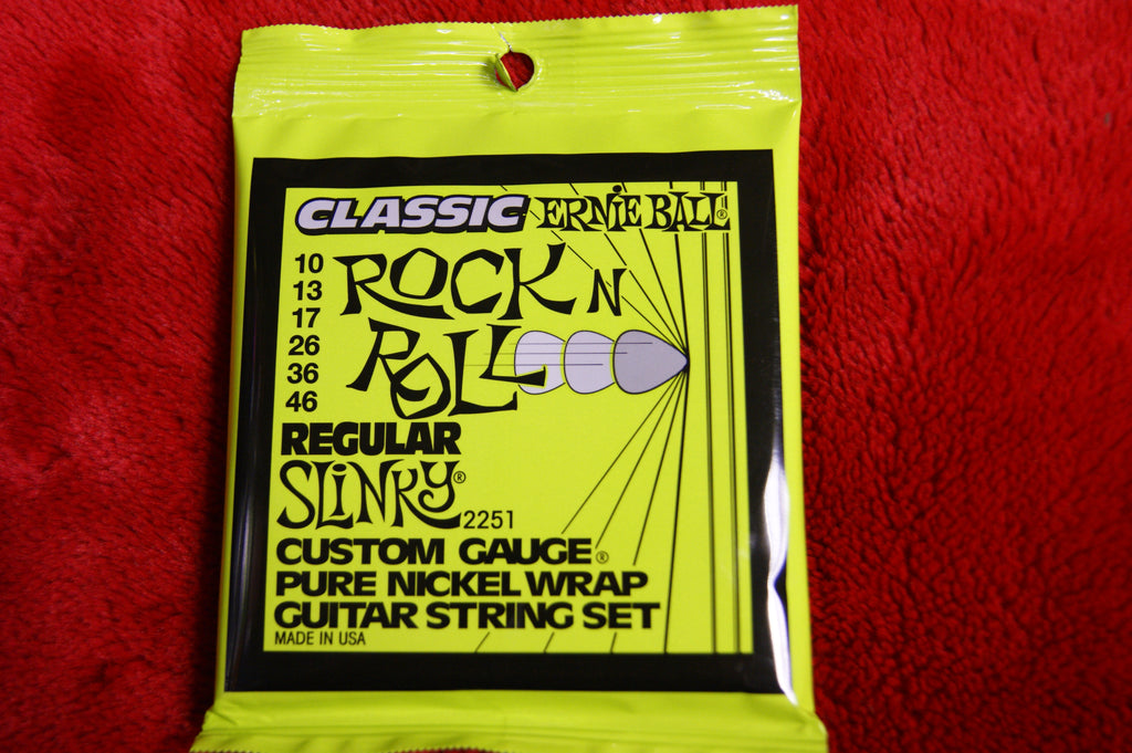 Ernie Ball 2251 classic rock'n'roll regular slinky pure nickel wrap electric guitar strings 10-46