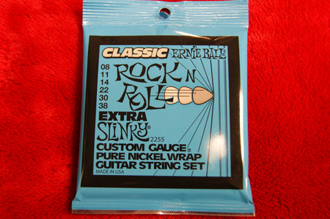 Ernie Ball 2255 classic rock'n'roll extra slinky pure nickel wrap guitar strings 8-38