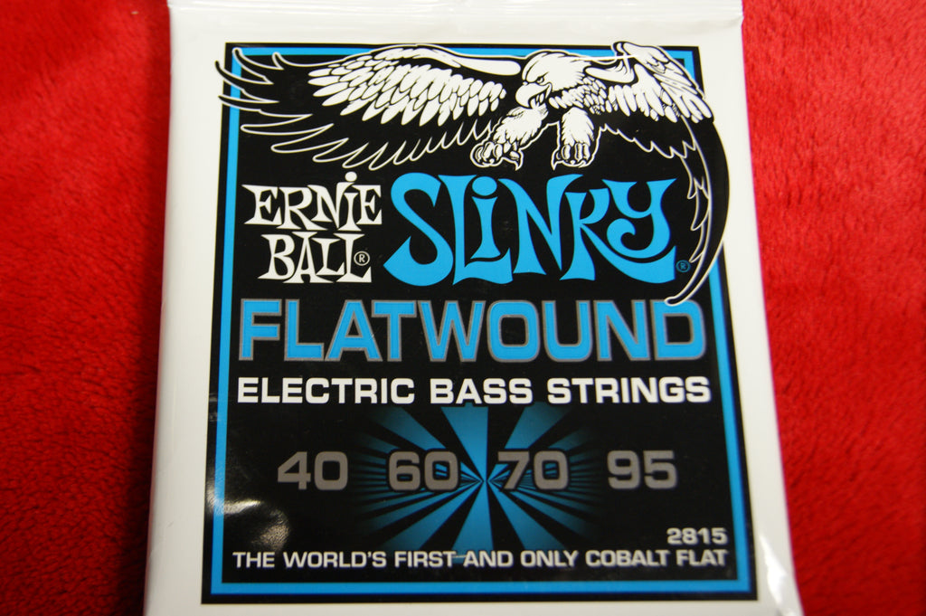 Ernie Ball 2815 Cobalt Extra Slinky Flatwound Bass Guitar Strings 40-95