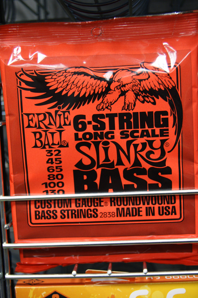 Ernie Ball 2838 super long scale slinky bass 6 guitar strings 32-130