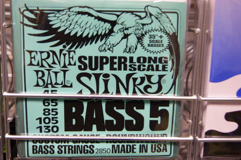 Ernie Ball 2850 super long scale slinky bass 5 guitar strings 45-130