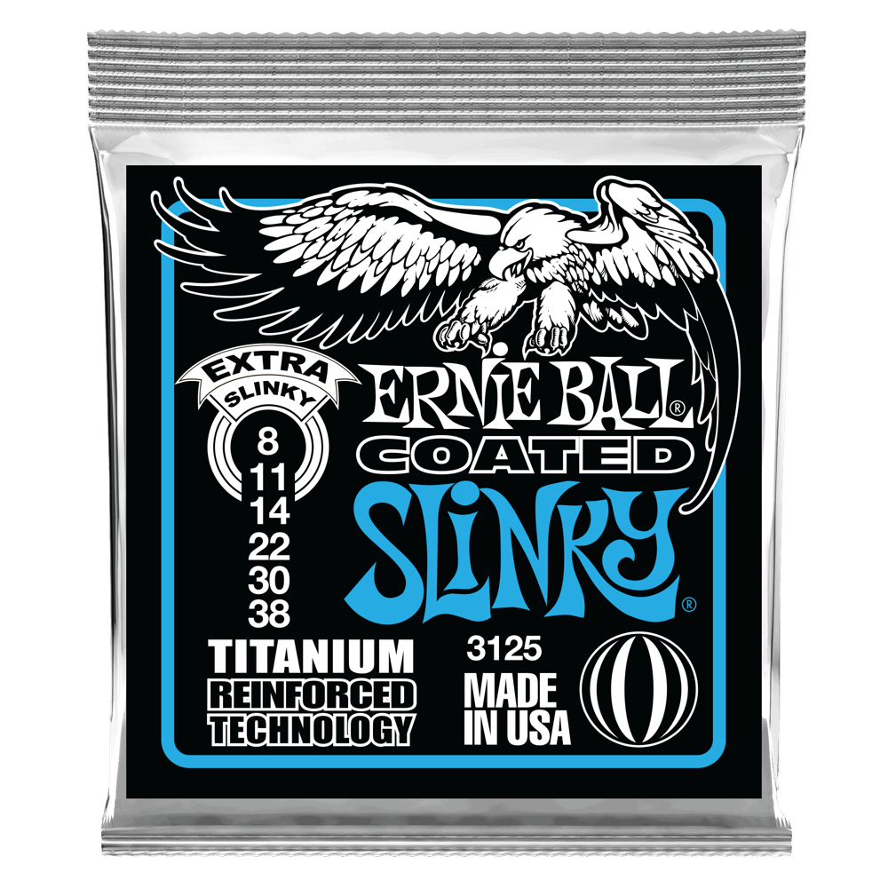 Ernie Ball 3125 Extra Slinky 8-38 coated electric guitar strings titanium reinforced
