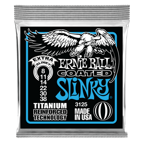 Ernie Ball 3125 Extra Slinky 8-38 coated electric guitar strings titanium reinforced