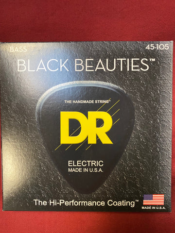 DR BKB-45 Black Beauties coated electric bass guitar strings 45-105