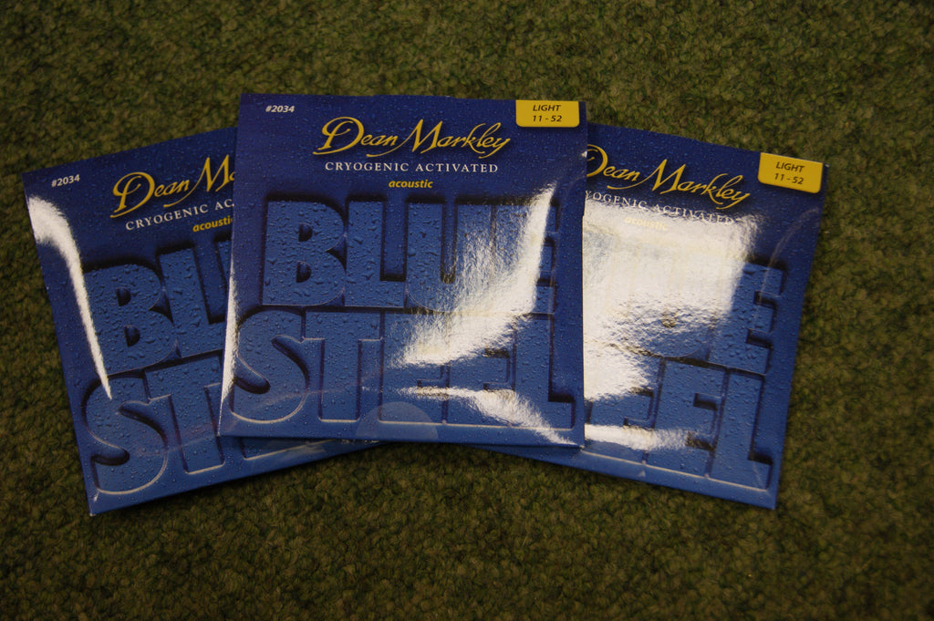 Dean Markley 2034 Blue Steel 11-52 bronze acoustic guitar strings (THREE PACKS)