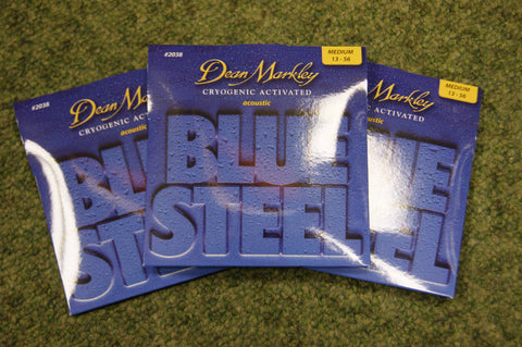 Dean Markley 2038 Blue Steel phosphor bronze acoustic strings 13-56 (3 PACKS)
