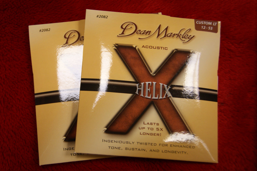 Dean Markley #2082 12-53 custom light helix acoustic guitar strings (2 Packs)