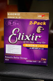 Elixir 16534 Nanoweb 11-52 twin pack light acoustic guitar strings