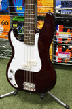 Johnson left handed bass guitar in wine red finish