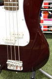 Johnson left handed bass guitar in wine red finish