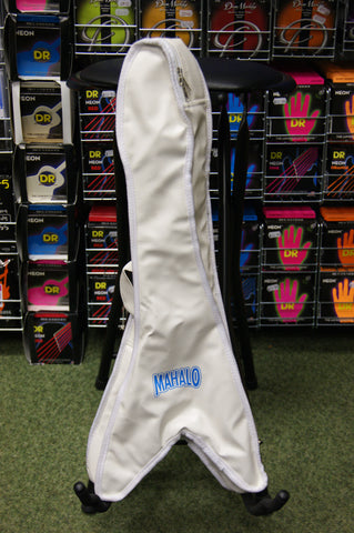 Flying Vee shaped zip up bag for Mahalo flying vee ukulele - new - white