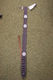 Guitar strap DTC4 black leather by Onori iron cross design