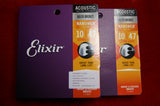 Elixir 11002 Nanoweb coated extra light 10-47 acoustic guitar strings (2 PACKS)