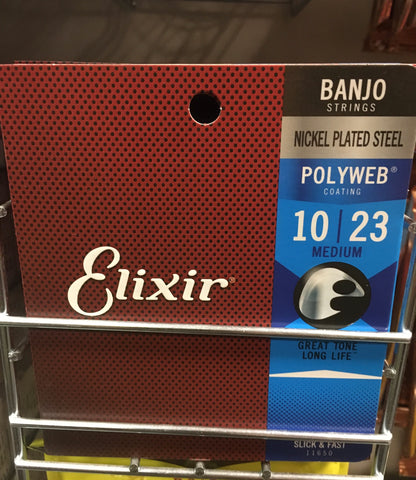 Elixir E11650 Polyweb banjo strings medium gauge 10-23