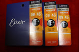 Elixir E16541 Nanoweb coated super light 9-46 electric guitar strings triple pack