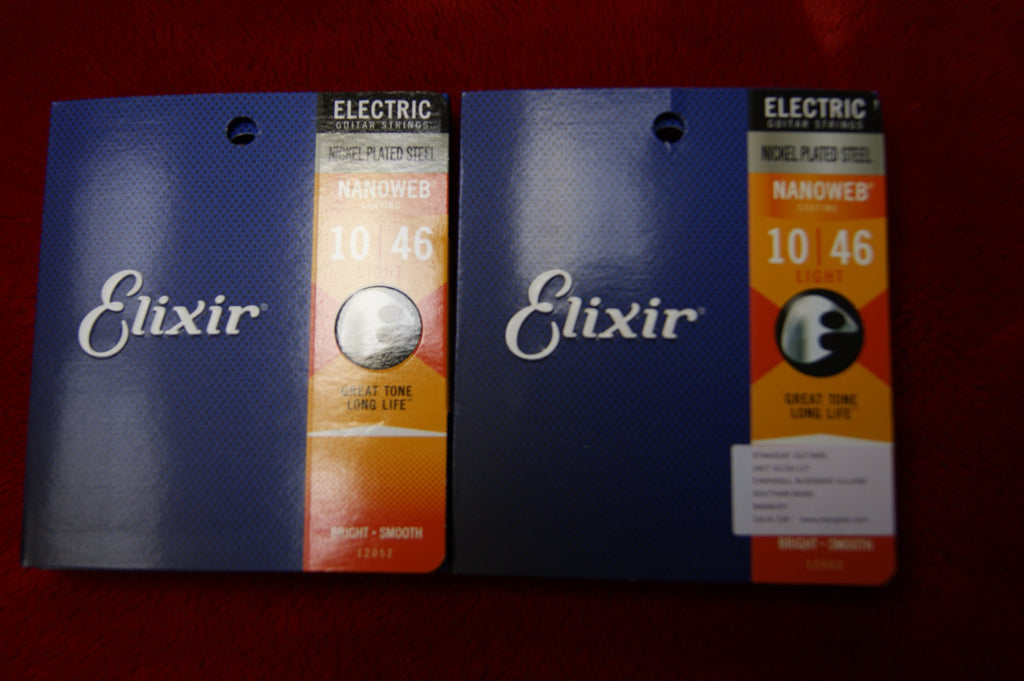 Elixir 12052 Nanoweb light 10-46 gauge electric guitar strings (2 PACKS)