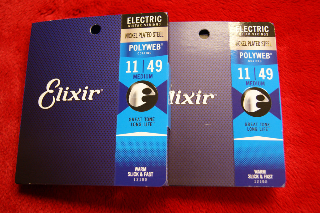 Elixir 12100 Polyweb super light electric guitar strings 11-49 (2 PACKS)