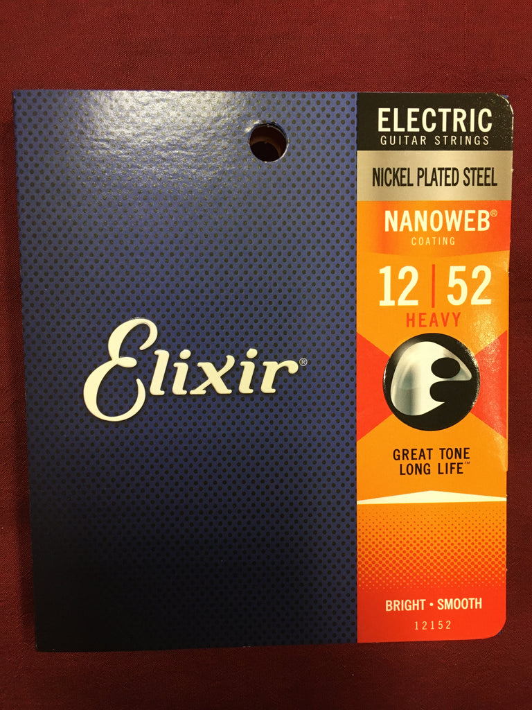 Elixir 12152 Nanoweb Electric Guitar Strings Heavy Gauge .012-.052