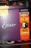 Elixir E6538 Nanoweb 11-52 custom light gauge acoustic guitar strings - triple bonus pack