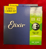 Elixir 16550 Optiweb coated electric guitar strings 9-42 (Triple Pack)