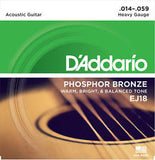 D'Addario EJ18 heavy gauge acoustic guitar strings 14-59 (3 PACKS)