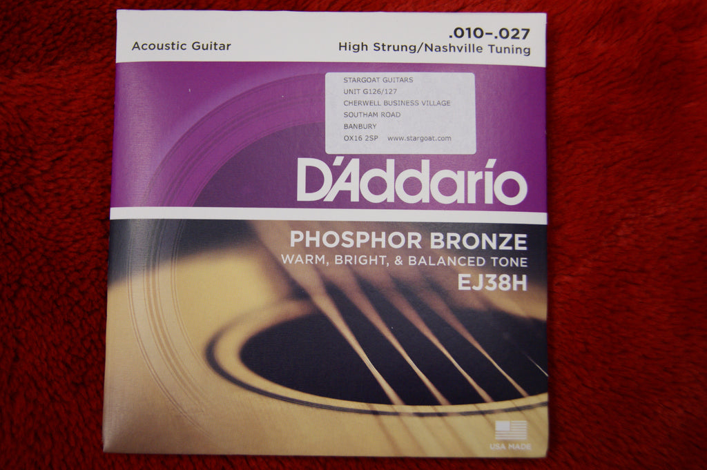 D'Addario EJ38H Nashville tuning acoustic guitar strings10-27
