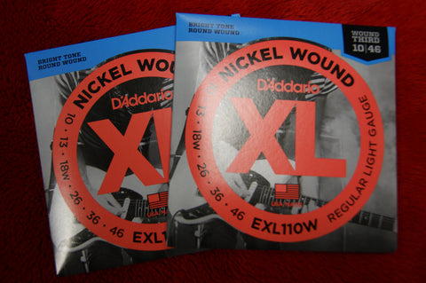 D'Addario EXL110W 10-46 gauge nickel wound strings (2 PACKS)