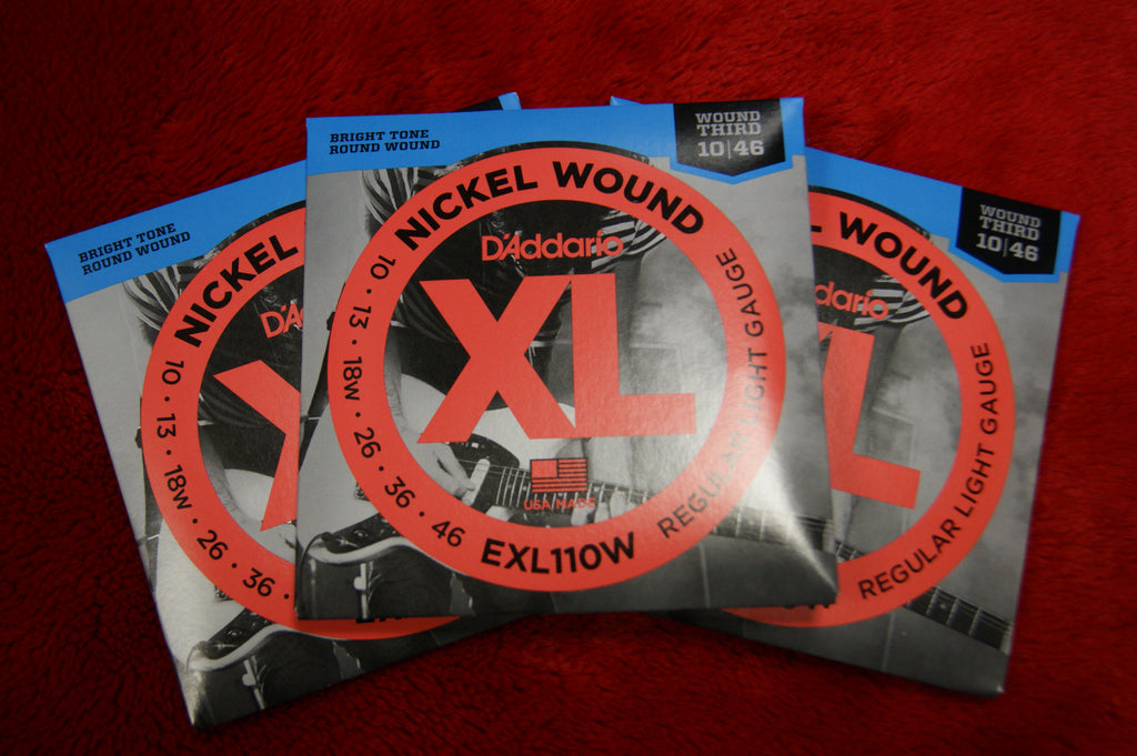 D'Addario EXL110W 10-46 gauge nickel wound strings (3 PACKS)