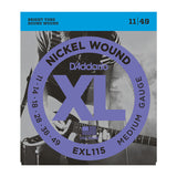 D'Addario EXL115-3D blues/jazz rock rock electric guitar strings 11-49, 11 gauge triple pack
