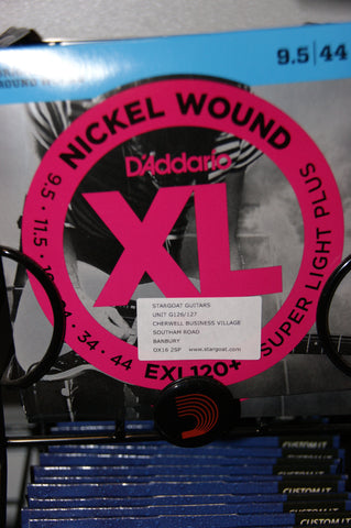 D'Addario EXL120+ XL nickel wound super light plus electric guitar strings .0095 - .044