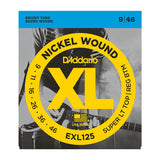 D'Addario EXL125 electric guitar strings 9-46 nickel wound (2 PACKS)