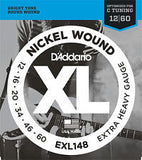 D'Addario EXL148 nickel wound 12-60 extra heavy gauge strings
