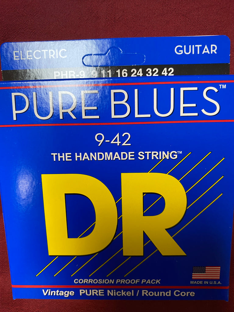 DR Pure Blues electric guitar strings 9-42 extra light - Made in USA