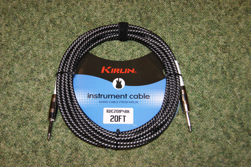 Guitar lead by Kirlin 20ft fabric black