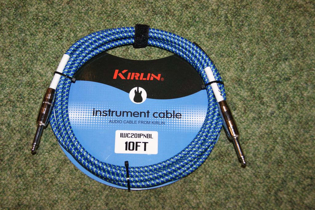 Guitar lead by Kirlin 10ft fabric blue/black