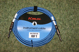 Guitar lead by Kirlin 10ft fabric blue/black