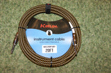 Guitar lead by Kirlin 20ft fabric yellow/black