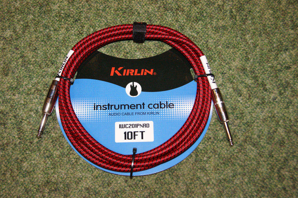 Guitar lead by Kirlin 10ft braided fabric red/black