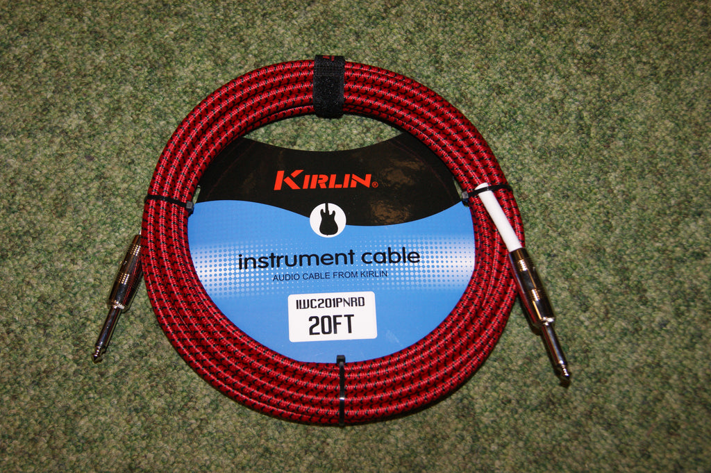 Guitar lead by Kirlin 20ft fabric red/black
