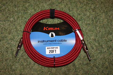 Guitar lead by Kirlin 20ft fabric red/black