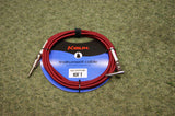 Guitar lead by Kirlin 10ft fabric Red/Black R/A