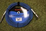 Guitar lead by Kirlin 20ft fabric blue/green R/A
