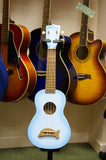 Makala soprano ukulele in light blueburst finish and dolphin bridge