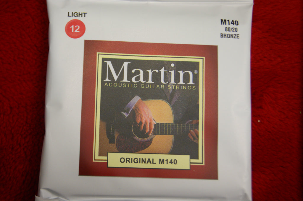 Martin M140 light acoustic guitar strings 12-54